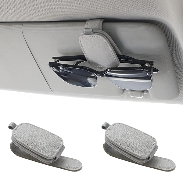 Yuoyar Magnetic Leather Sunglasses Holder for Car Visor