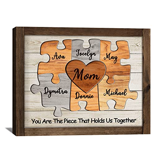 Personalized Puzzle Canvas Print for Mom