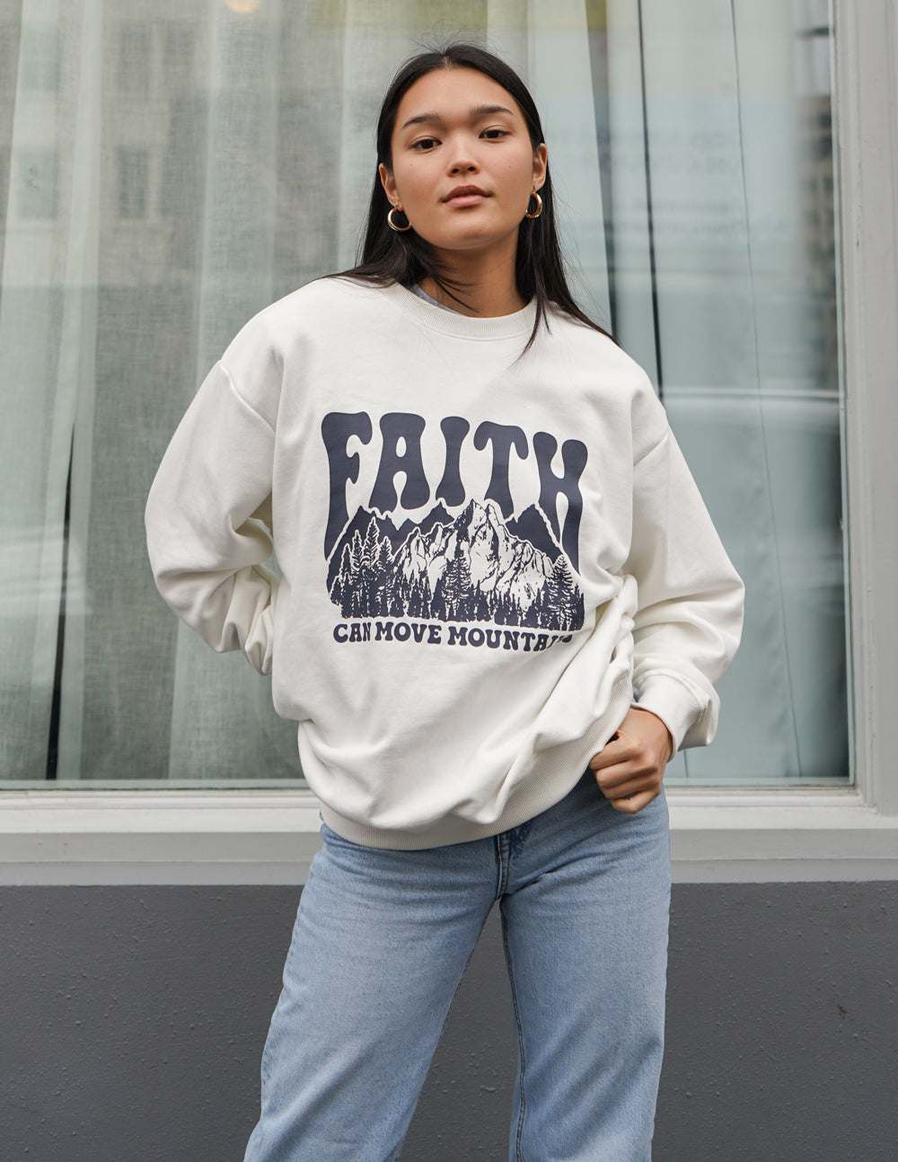 Faith Can Move Mountains Unisex Crewneck: Faith You Can Wear