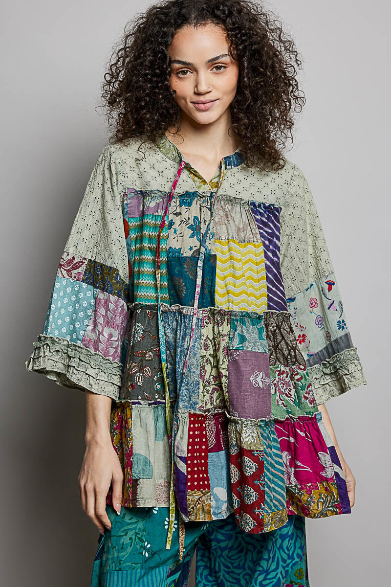 The Kantha Chapter: Spring 2026’s Hand-Stitched Bengali Running-Stitch Quilt Cloth and the Shantiniketan-Verandah Romance of Tiny Parallel Threads Coaxed Across Layered Cotton Saris by the Patient Needle of a Birbhum-Village Grandmother Until Every Wrap-Skirt, Kimono-Jacket, and Patchwork Blouse Hums Like a Monsoon-Wind Drifting Through a Banyan-Tree Courtyard at the Mango-Yellow Hour of a West-Bengal Afternoon